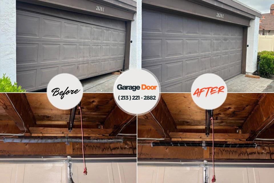 Before and after: garage door repair Brodhead, KY